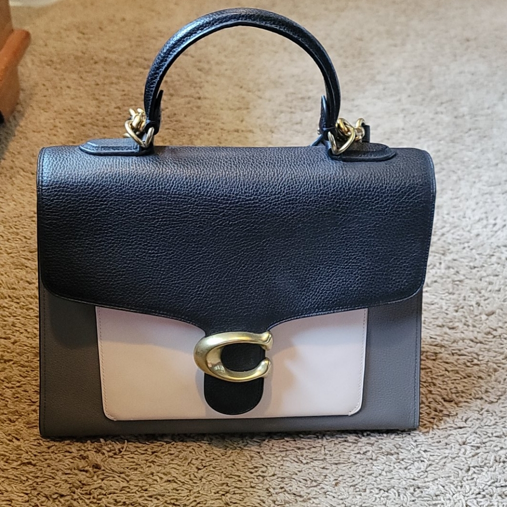 Coach black/gray/white purse